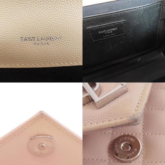 SAINT LAURENT Envelope Medium Shoulder Bag Leather Black - Picture 7 of 11